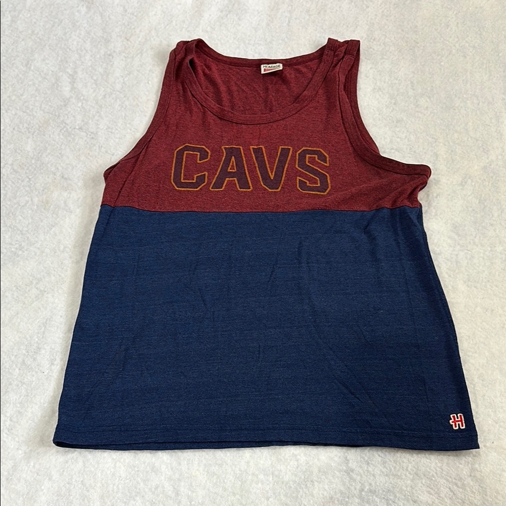 Homage Cavs Mens Tank Top - Red and Blue